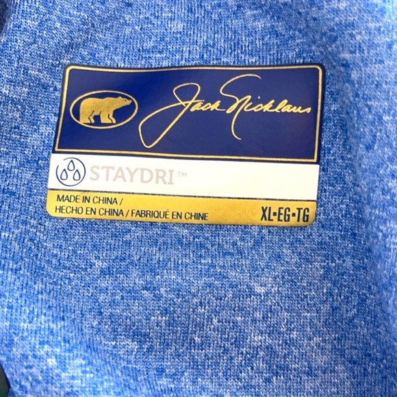 Jack Nicklaus Men’s Blue Horizon Striped Color Block Polo Golf Shirt - Picture 13 of 16